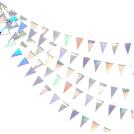 Drape Holographique - Guirlande Pennon Arc-en-Ciel en Papier Métallique Double Face - 40 Pieds (12,2 M) - 60 Pièces - Décoration de Fête Mariage Anniversaire Naissance (1/5)