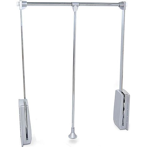 Emuca – Penderie rabattable pour armoire Hang 450-600 mm – Charge max 12 kg – Finition chromée – Montage sur panneaux latéraux