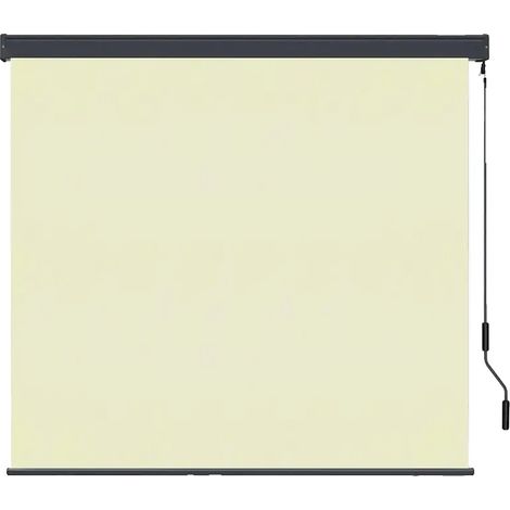 Stoffvorhang, elegantes gestreiftes Muster, langlebiger Aluminiumrahmen, Elfenbein (1/2)