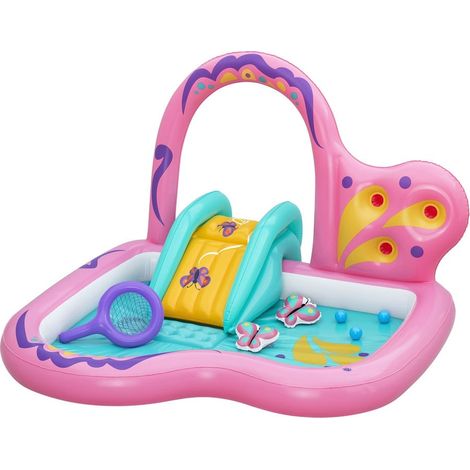 TRADE SHOP - Centro Giochi Gonfiabile Acquatico Per Bambine Forma Farfalla 180x180x117cm Piscina 53175 - (1/5)