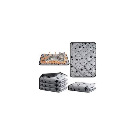 4xChat avec Motif Étoile Coussin Doux pour Chien Tapis Antidérapant et Lavable pour Animal de Compagnie (Rectangle, 45 x 60 cm)