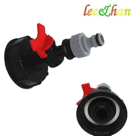 Robinet pour réservoir d'eau IBC de 1000 litres, adaptateur S60x6 et 1 pièce 3/4 (robinet d'eau uniquement) (1/2)