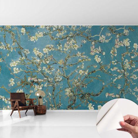 Carta da parati adesiva - lavabile - decorazione murale - per cucina - pellicola decorativa Rami in fiore 416x254 cm (1/5)