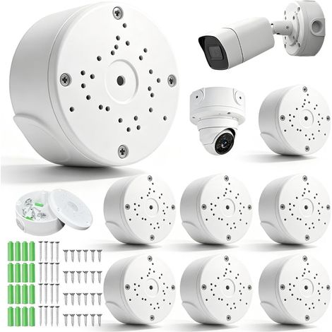 Lot de 8 Boîtes de Jonction pour Caméra, Support de Montage Universelle pour Caméra de Sécurité, Boîte de Montage Etanche pour Caméras Dôme ou Bullet, pour Extérieur et Intérieur (1/5)