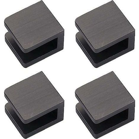 4er-Pack Glasclips, kein Bohren von Löchern in Glas erforderlich, Glashalter-Regalhalterungsclip (für 8 mm-10 mm Glas, Schwarz) (1/5)