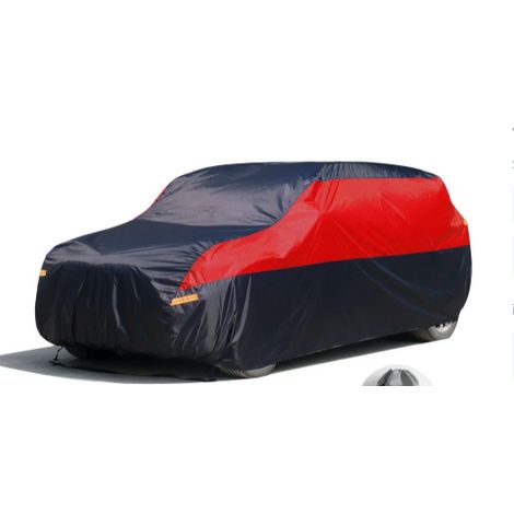 Housse Voiture Imperméable Respirante, Noir rouge Bâche de Voiture complète pour la Pluie Soleil poussière Protection ,Taille : 4,251,751,5M