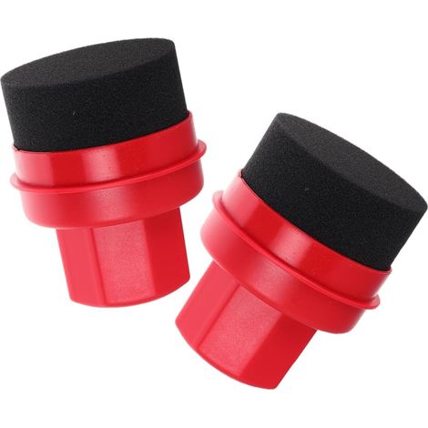 2 éponges mousse haute densité rondes, applicateurs cire detailing pneus et jantes automobiles. (1/5)