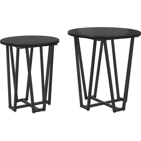 Maison Exclusive - Beistelltisch-Set 2 pcs Schwarz Eichen-Optik