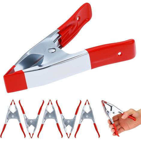 Set di morsetti per batteria da 6 pezzi, morsetti a coccodrillo per lavori elettrici, ottone nichelato con manicotti isolanti in PVC