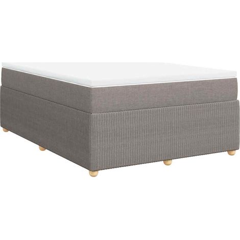 Giroletto a Molle con Materasso Tortora 140x200 cm in Tessuto vidaXL (1/5)