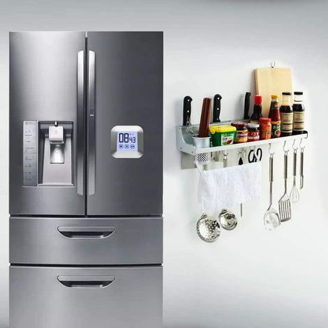 Minuteur de cuisine numérique tactile LCD, minuteur de cuisson pratique, compte à rebours, alarme (1/5)