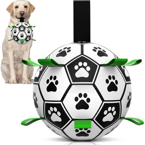 Hundeball Hundespielzeug Ball mit Griff für Hund Interaktives Schleppen von Krieg Wasser Hundebälle Spielzeug Geburtstagsgeschenk für Mittel/Große Hunde (8 Zoll) (1/5)