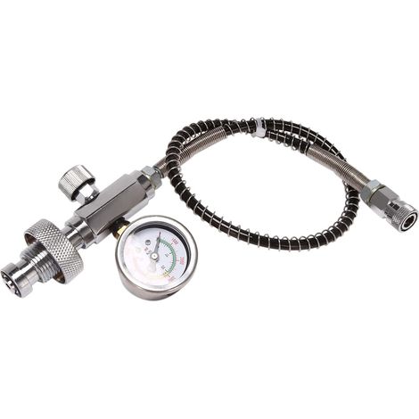 Adaptateur de Charge de Station de Remplissage d'air PCP pour Bouteilles de Plongée avec Adaptateur Din G5 / 8 Pouces et Tuyau à Ressort de 50 Cm (1/5)