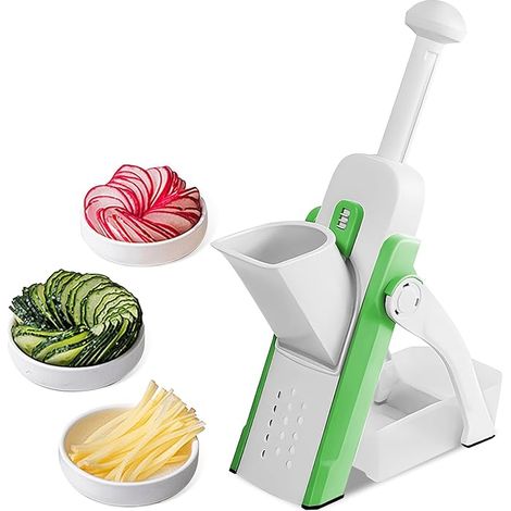 Slicer für Küche Kartoffel Slicer für Chips 5 in 1 Gemüse Lebensmittel Hacker Kartoffel French Fry Cutter Food Slicer Einstellbare Dicke (FARBE: Grün)