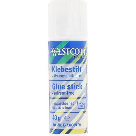Bâton de colle 40 g Colle de bricolage avec bande adhésive transparente de 2,5 cm Adhérence forte et durable 100% sans solvant Lavable à 30 °C E-730389 00 (1/5)