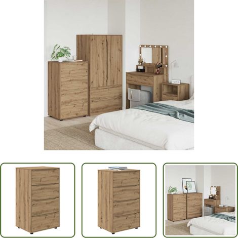 Armoire de rangement - Armoires de rangement 2 pcs Chêne artisanal 60 x 48 x 105 cm (1/5)