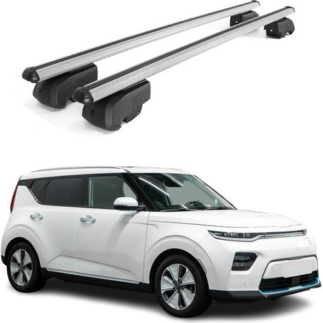 OMAC Aluminium Dachträger Querträger für Kia Soul EV 2019-2023 – City Crash – ISO/PAS 11154:2006 – Abschließbar – Max. 75 kg – 2 Stangen Silber (1/5)
