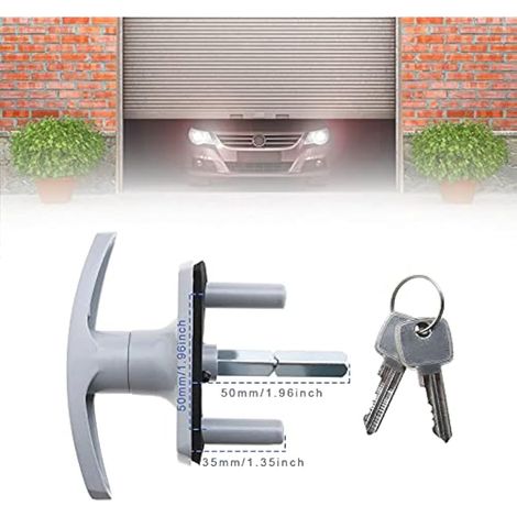 50mm T Serrure de Porte Garage 35mm Fixation Axes de Broche Compatible pour Cardale (1/3)