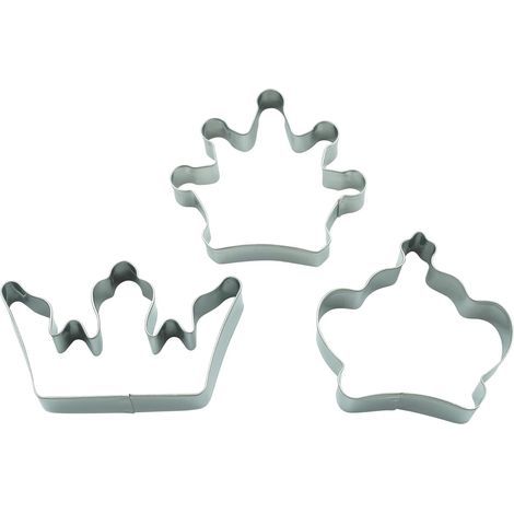 Lot de 3 emporte-pièces « Couronnes » – Emporte-pièce royal – Pour la cuisson de biscuits – En acier inoxydable et passe au lave-vaisselle (1/5)