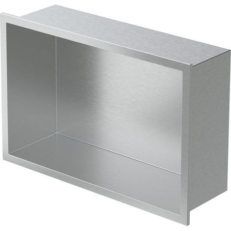 LuxeBath Wandnische aus Edelstahl, 20x30x10 cm, Silber, Duschnische mit Rahmen, Einbauregal, Flexibler Einbau, Befliesbare Nische für Badutensilien, Duschablage, Einzelregal Lagerung für Badezimmer