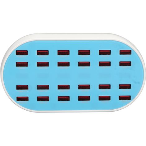 Station de charge USB 160 W à 24 ports avec puce intelligente, chargeur de bureau multiple USB pour hôtels, magasins et écoles, prise UE 100-240 V (1/5)