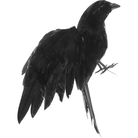 Décoration Halloween Corbeau Noir Réaliste Accessoire Effrayant pour Fête Ornement DIY pour Mascarade et Carnaval Effet Horreur Ambiance (1/5)