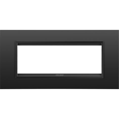 PLAQUE LUX 6P METAL NOIR SATIN MONOCH GEWISS GW16206XM