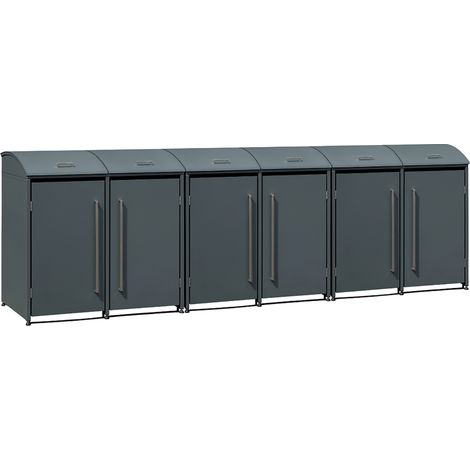 Westmann Metall Mülltonnenbox Moderna 6 6x240 L Anthrazit 83x417x135 cm (1/5)