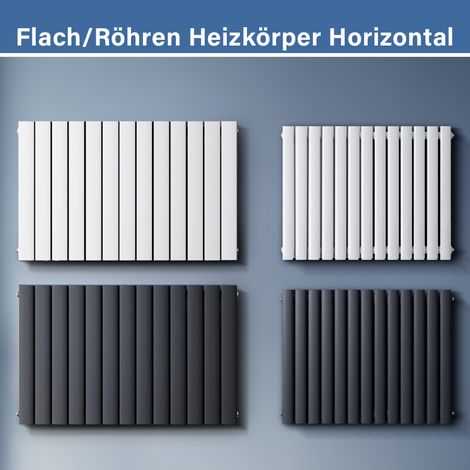 SONNI Design Flachheizkörper Horizontal Heizkörper wohnzimmer Heizung Paneelheizkörper Weiß 630x619mm,Doppellagig,709 Watt,11-15m²