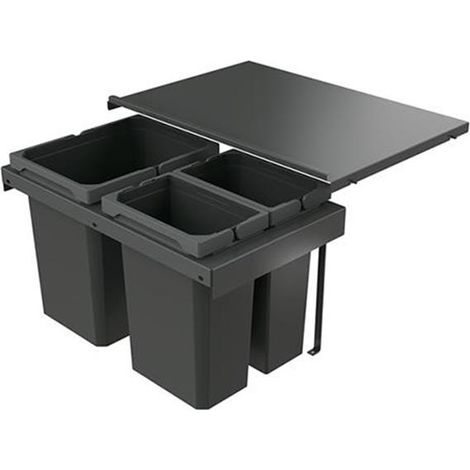 Naber Abfallsammler Cox Stand-UP® 350 K/600-3, für vorhandenen (tiefengekürzten) Auszug, anthrazit (1/2)