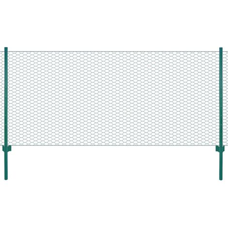 Clôture en grillage métallique avec poteaux Acier 25x0,75m Vert 2 (1/4)