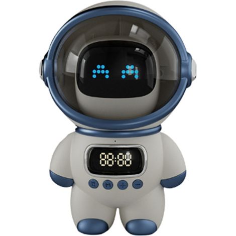 Enceinte Bluetooth intelligente Astronaut (blanche) avec IA vocale, son HiFi et fonctions audio multifonctions pour bureau. (1/2)