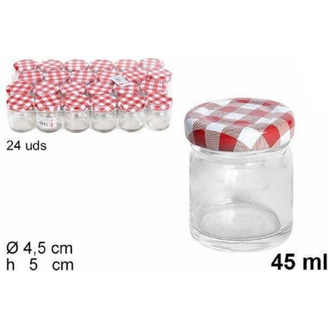 Trade Shop - Set 24 stücke Rundgefäß Behälter Glas mit Jarcelini-Deckel 45ml 103216 -