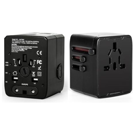Sollbry Adaptateur de Voyage, Prise de Voyage Universelle Adaptateur de Voyage Chargeur de Voyage Internationale, 3 USB et 1 Type-C Murale Adaptateur AC Universel (1/5)