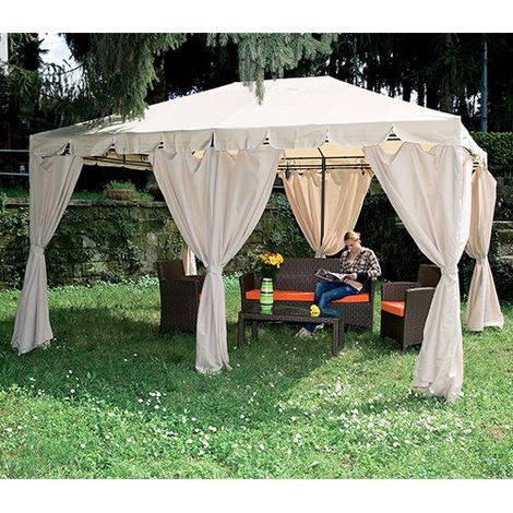 Gazebo da Giardino in Acciaio 3x4m Bauer Armonia Ecrù (1/5)