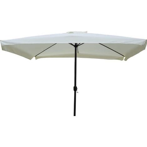 Ombrellone da giardino in acciaio con palo centrale 2 x 3 metri con copertura color ecrù arredamento esterni arredamento giardino