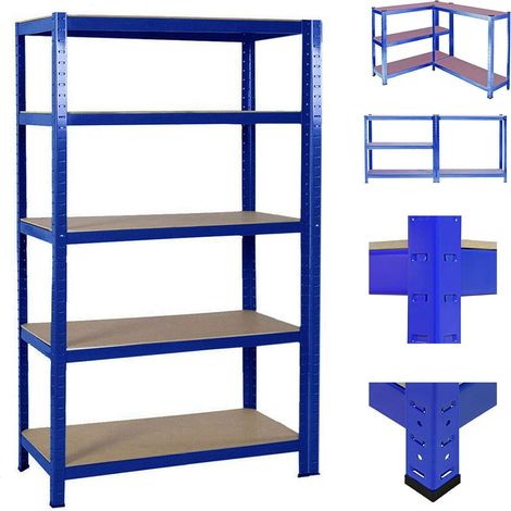 Étagère de rangement-200x100x50 cm 175 kg-robuste étagère enfichable-Montage rapide sans outils-étagère de sous-sol pour un rangement Flexible - sans arêtes vives-bleu (1/5)