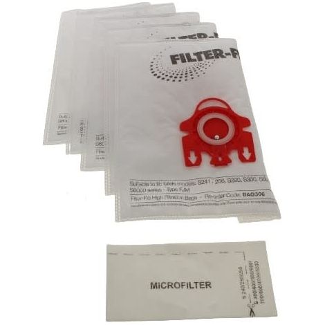 Staubsaugerbeutel pro 4 + Filter mi129mw für miele staubsauger