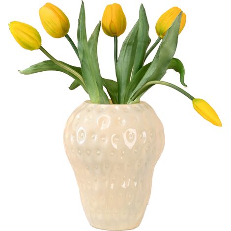 Vase décoratif Petite topaze rouge forme fraise style champêtre européen pour salon maison emballage renforcé inclus (1/5)