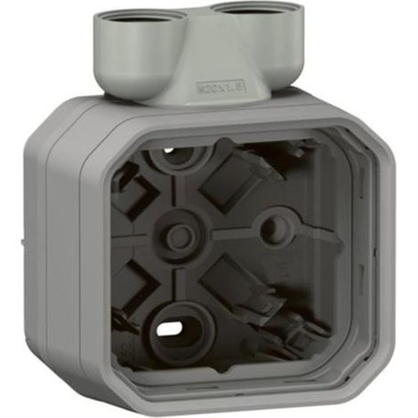 Caja superficie prensaestopa modular 1 elemento 2 entrada Plexo Legrand 069846L Gris (1/3)