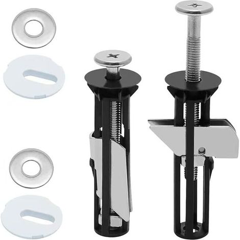 Ensemble de vis de siège de toilette 2 pièces, vis de charnière, vis d'expansion et fixations M5, écrous et boulons en acier inoxydable, accessoires d'entretien du couvercle de toilette, facile à inst (1/4)