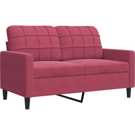 Canapé à 2 places,Sofa pour Salon,Banquette Rouge bordeaux 120 cm Velours CFW151324 (1/5)