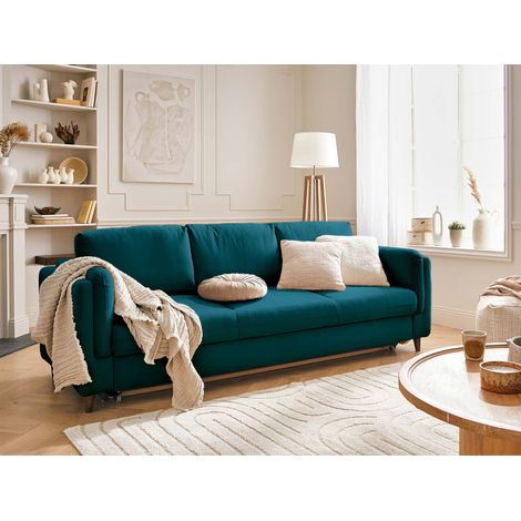 Brooke – 3-sitzer sofa – mit schlaffunktion – aus samt - entenblau