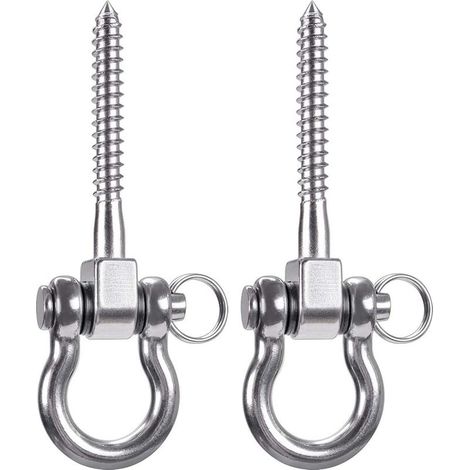 2 ganchos de techo de acero inoxidable 304, kit de suspensión para colgar sillas, lámparas, hamacas, sacos de boxeo y entrenadores de bridas. (1/5)