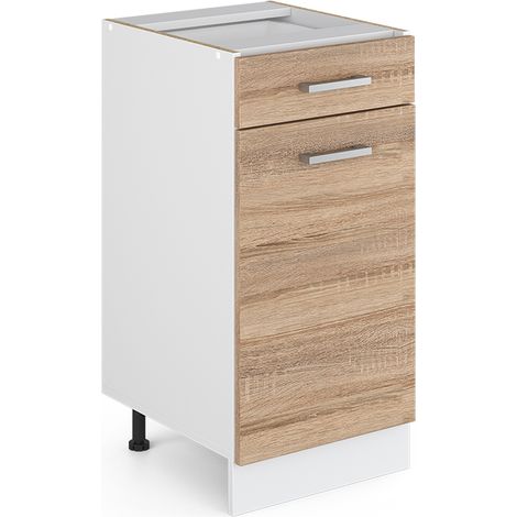 Meuble bas universel R-Line, Sonoma, 40 cm avec tiroir, sans plan de travail, Vicco