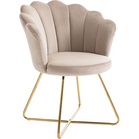 Sedia Velluto e Metallo Beige - FIORI (1/5)
