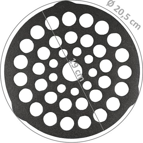 Insert de four néerlandais  Broyeur tripode  Ø 20 cm - rond  Grille d'empilage en fonte  Trépied pour dutch oven (1/3)