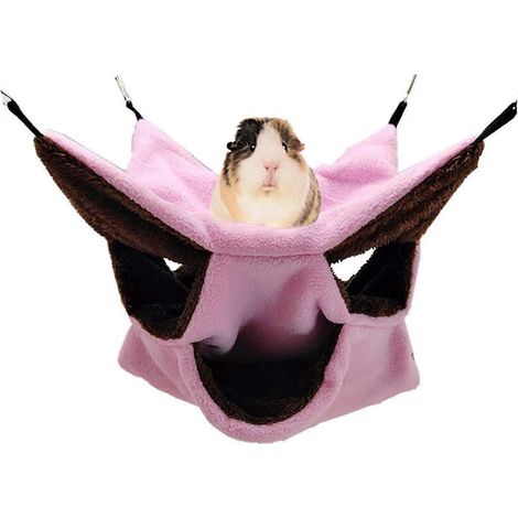 Hamac pour petits animaux, lit suspendu pour hamster avec 3 couches de velours, accessoire pour cage à hamster (1/5)
