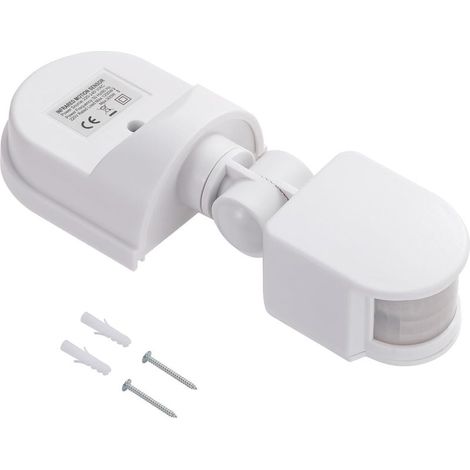 Détecteur de mouvement infrarouge PIR (1 pièce) 110-240 V CA, interrupteur d'éclairage extérieur étanche IP44 avec un angle de détection de 180° (1/5)