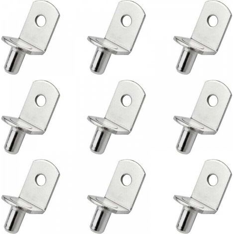 9 Pièces Chevilles de Support d'Étagère Goupille de Support d'Etagère en Métal Taquets pour Etagères L Forme Support Équerre Pour bois ou Verre Armoire Placard Bibliothèque (1/5)